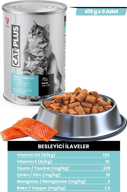 Balıklı Kedi Konservesi 415 gr X 6 Adet