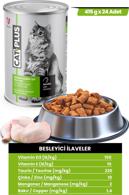 Tavuklu Kedi Konservesi 415 gr X 24 Adet
