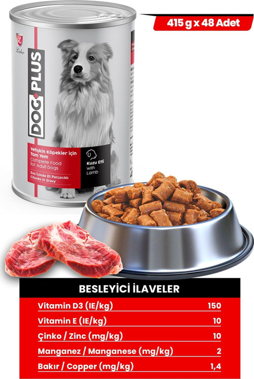 Kuzu Etli Köpek Konservesi 415 Gr X 48 Adet