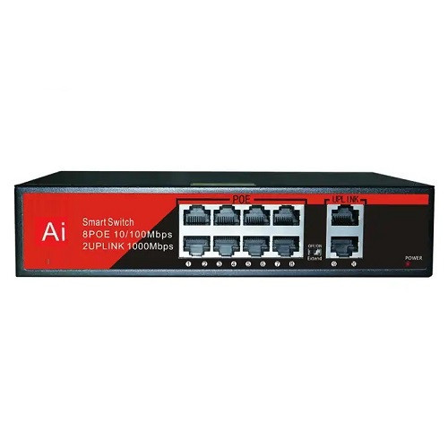 EZ-08PSF 8 PORT 8xFE+2xGE GİGABİT POE SWİTCH 120W