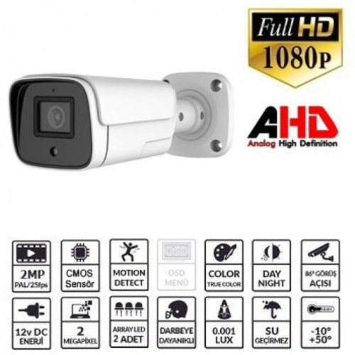 EZ-2040HD 2 MP 3.6MM LENS AHD BULLET KAMERA