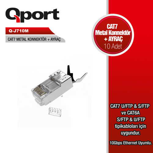 Q-J710M CAT7 KONNEKTÖR VE AYRAÇ 10 ADET