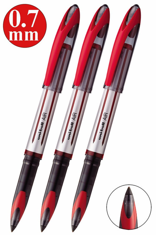 Kırmızı Pilot Kalem 3 Adet Uniball Air 0.7 mm Roller Pilot Kalem Uba-188-L Broad Roller Uçlu Likit Mürekkepli Kalem