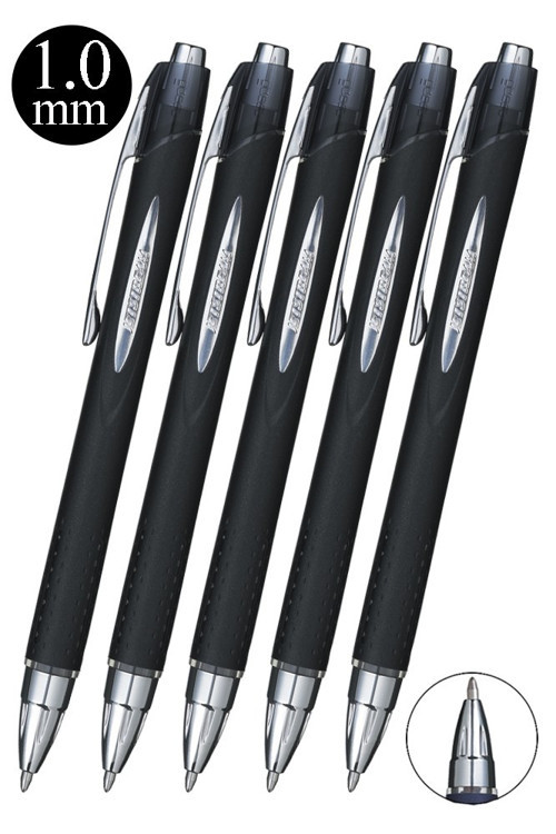 Siyah Jel Uçlu Pilot Kalem 5 Adet Uniball Jetstream SXN-210 1.0 mm Basmalı Pilot Kalem Roller Uçlu Likit Mürekkepli