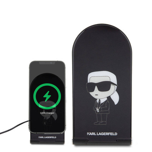 Lisanslı Katlanabilir Baskılı İkonik Karl Logolu Magnetik Kablosuz Şarj Standı