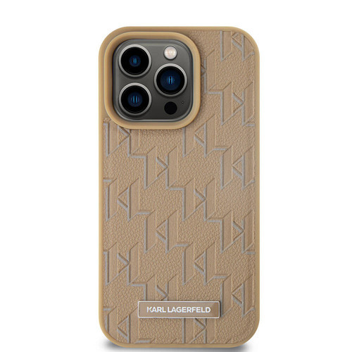 İphone 15 Pro Kılıf Karl Lagerfeld Lisanslı M-Safe Şarj Özellikli Kl Yazılı Hot Stamp Kapak