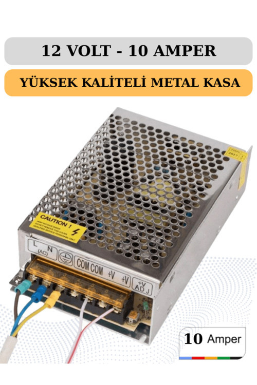 12 Volt - 10 Amper Metal Kasa Adaptör