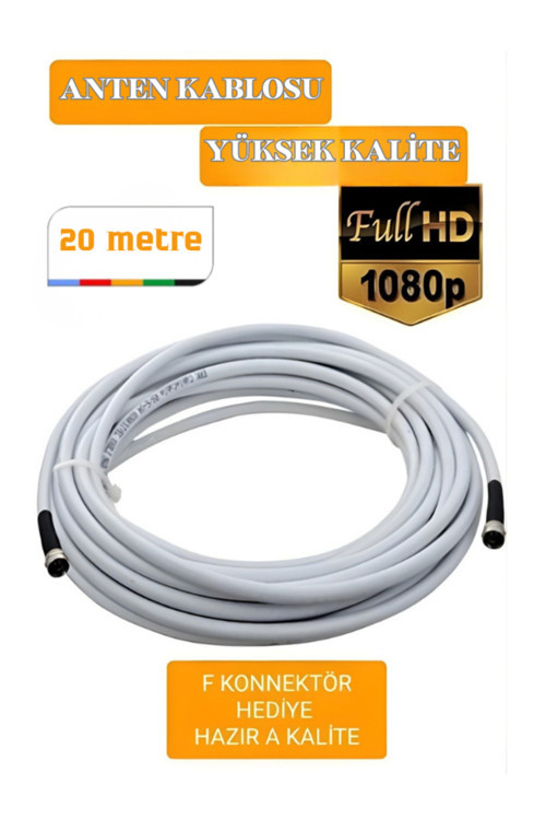 Çanak Anten,Uydu,Televizyon Kablosu Rg6 Hd 20 Metre