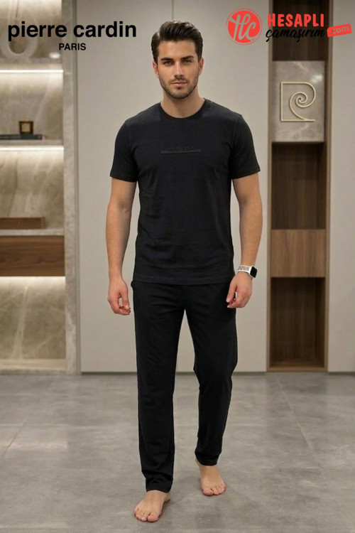 Paris Premium Erkek %100 Pamuklu Rahat Kalıp Cepli Kısa Kollu Pijama Takım