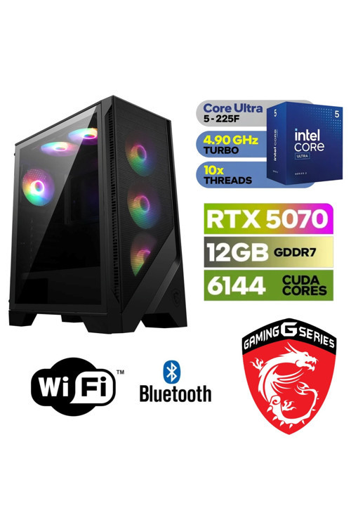 Gaming|Rtx 5070 12 Gb |Ultra 5 225F |32 Gb Ddr5 Ram |1 Tb M.2 Ssd 5000 4000 | Yapay Zeka