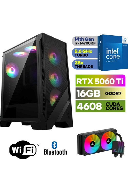 Gaming Pc Ddr5-Rtx 5060Ti 16Gb -Intel I7 14700Kf – 32 Gb Ddr5 Ram – 1 Tb M.2 Ssd 5000 400