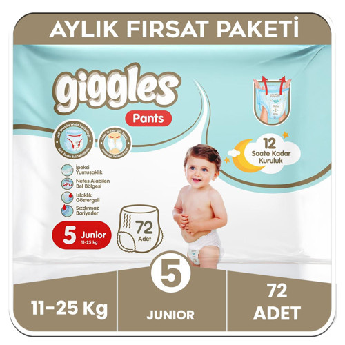 Pants Külotlu Bebek Bezi 5 Numara Junior Aylık Paket - 72 Adet