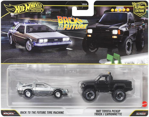 1:64 Hot Wheels Premium Car Culture 2'li Paket BACK TO THE FUTURE TIME MACHINE - 1987 TOYOTA PICKUP TRUCK HBL96 - JHW48