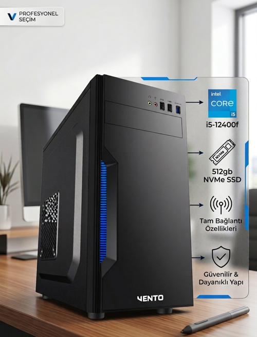 Kurumsal MB-O14B - Intel Core I5 14400F 16GB Ram 512GB SSD GT730 W11PRO Ofis OEM PAKET