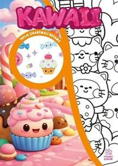 Kawaii - Çıkartmalı Boyama Kitabı