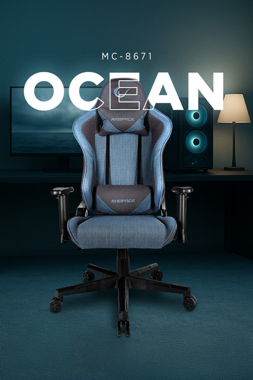 MC-8671 Ocean Mavi/Gri Oyuncu Koltuğu