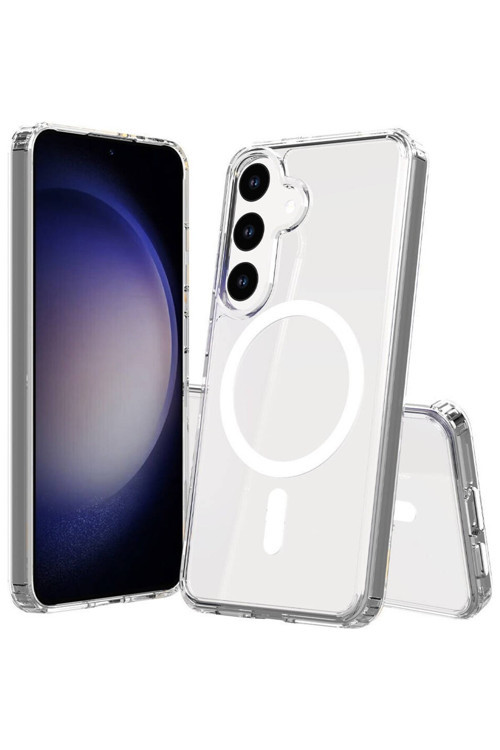 Samsung Galaxy S24 Fe Kılıf Magsafe Wireless Kablosuz Şarj Destekli Sağlam Slikon Darbe Emici Kılıf