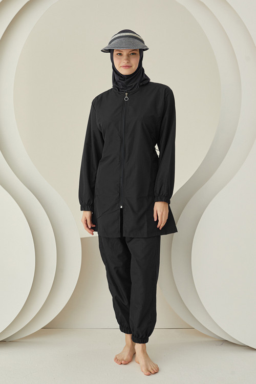 Siyah Modern Tesettür Mayo