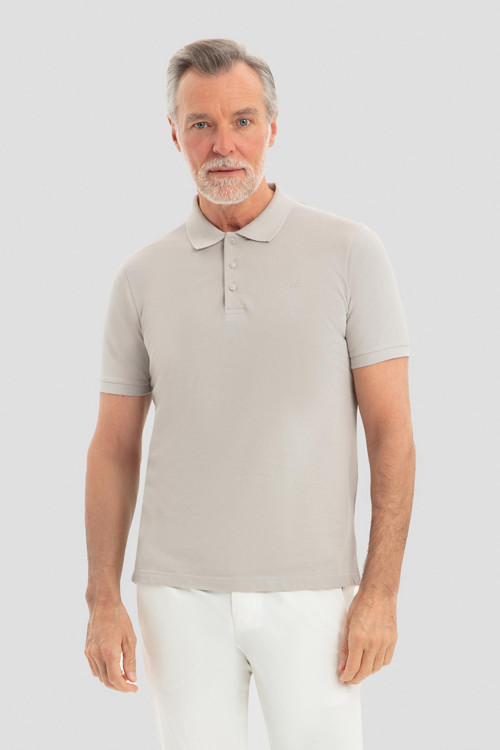 Gri Regular Fit %100 Pamuklu Polo Yaka Tişört