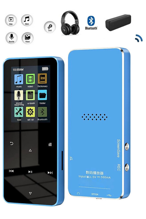 Bluetooth Lu Mp3-mp4 Çalar Fm Radyolu Şarjlı Mp4 Player Dahili Hoparlör 8gb Hafızalı Müzik Çalar