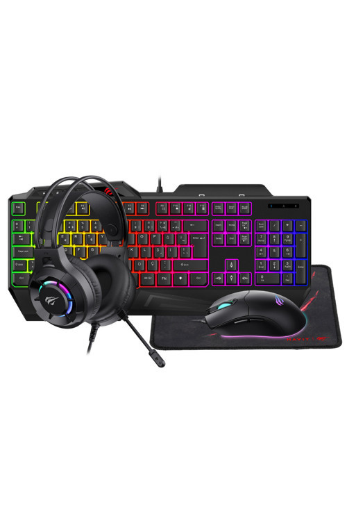 Gamenote Kb905cm-tur 4'lü Gaming Set – Klavye, Mouse, Kulaklık, Mousepad – Rainbow, Pc Uyumlu