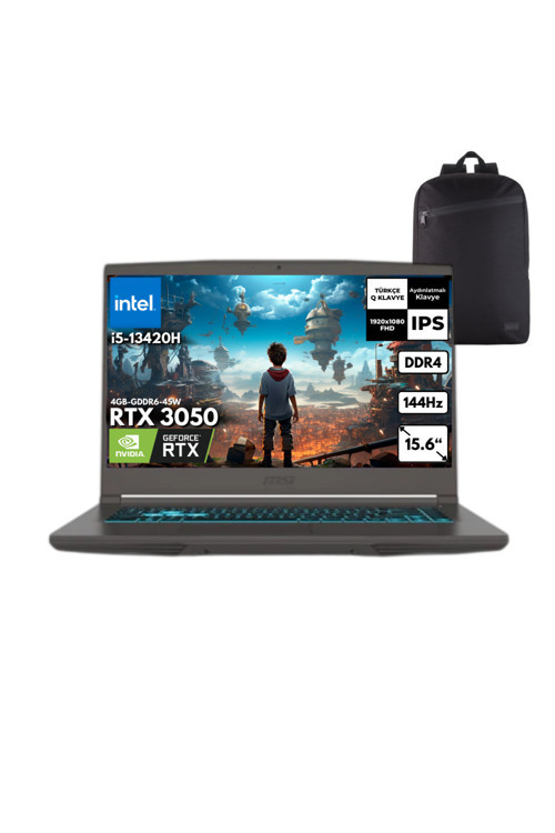 Thin 15 i5-13420H 32GB 512 GB RTX3050 15.6" FHD Windows 10 Pro + S. Çantası B13UC-3074XTRHMF77
