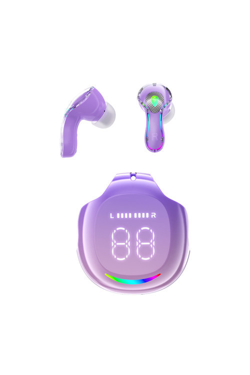 Nt-bth27 Işıklı Kulakiçi Bluetooth Kulaklık - Lila