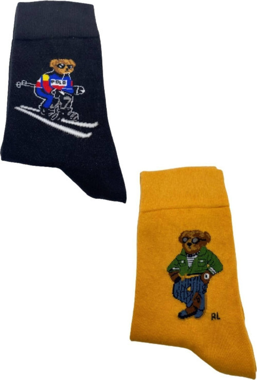 2 Çift Teddy Bear Pamuklu Elite Çorap Seti Dikişsiz sevimli Ayıcık