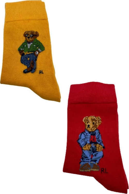 2 Çift Teddy Bear Pamuklu Elite Çorap Seti Dikişsiz sevimli Ayıcık