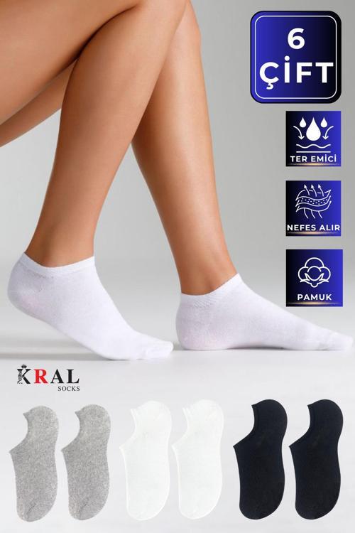 Kadın Çorap  6 ÇİFT Pamuklu Yazlık Terletmez Görünmez Çorap