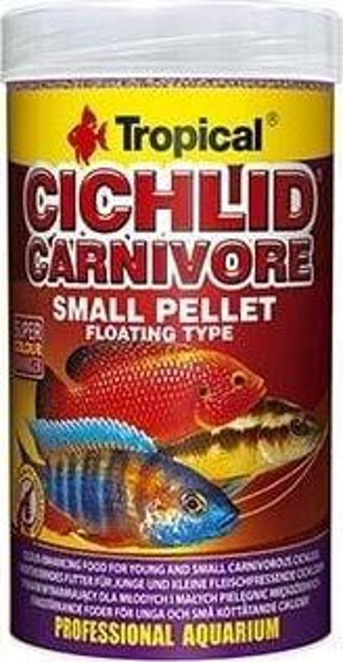 Cichlid Carnıvore Pellet Etobur Cichlid Balıkları için Renklendirici Balık Yemi Small 1000 Ml 360 Gr
