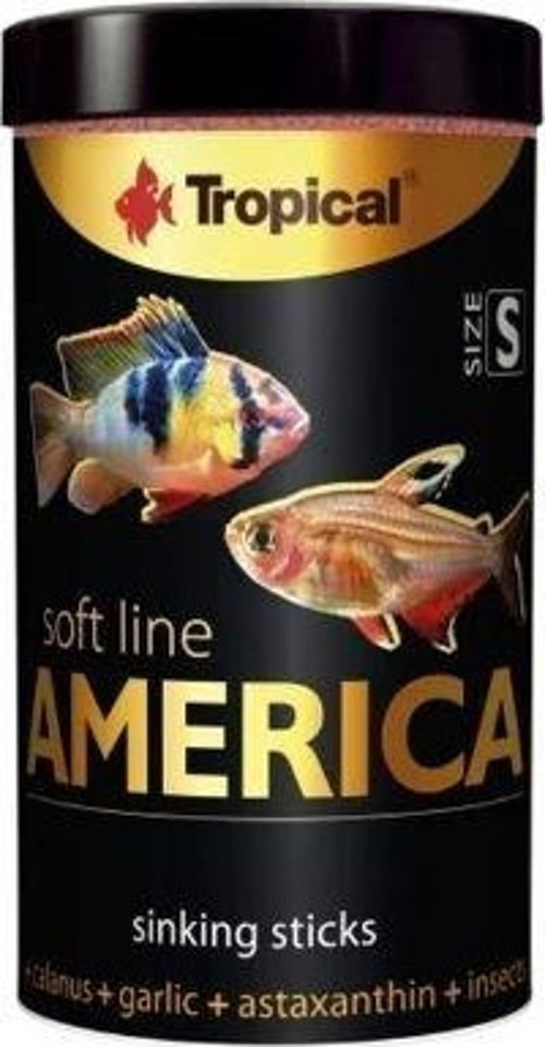Softline America Kuzey ve Güney Amerika Balıkları için Yumuşak Taneli Balık Yemi Small 100 Ml 56 Gr