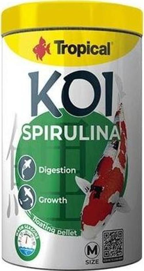 Spırulına Pellet Koi Balıkları için Spırulına Katkılı Pellet Balık Yemi Medium 1000 Ml 320 Gr