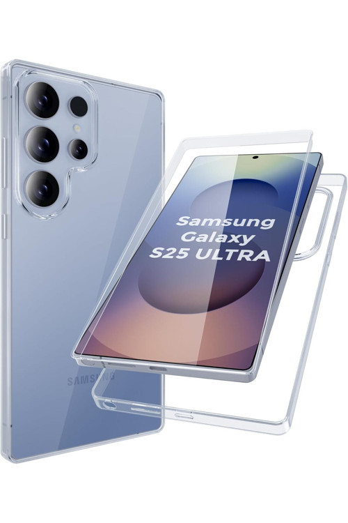 Samsung Galaxy S25 Ultra Kılıf Şeffaf 360 Ön Arka Korumalı Silikon