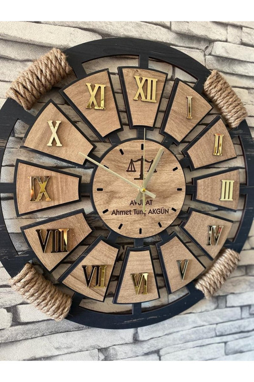 Lavintadesign Dekoratif Ahşap Duvar Saati 50 Cm