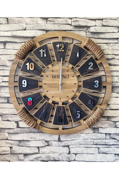Yucisaatleri Ahşap Duvar Saati 50 Cm