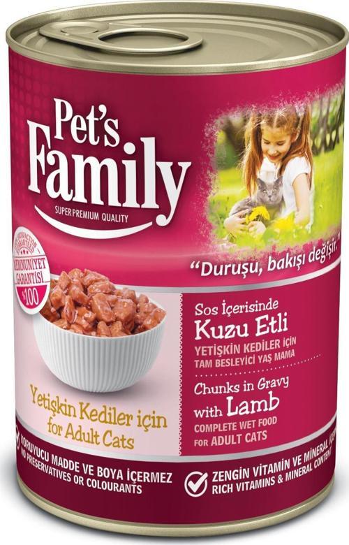 Pets Family Kuzu Etli Kedi Konservesi 400 gr 