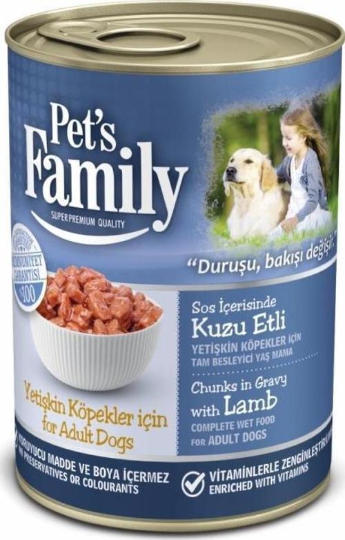 Pets Family Kuzu Etli Köpek Konservervesi 400 gr 