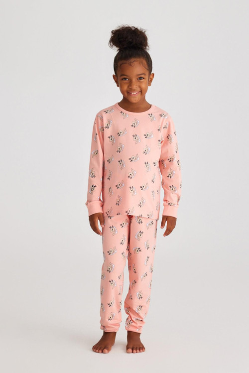Unicorn Kız Çocuk Pijama Takımı Pembe