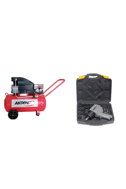 2 HP 50 LT Hava Kompresörü 8 Bar+Trusty TT130B (12F01B6) Havalı Somun Sökme Set 1/2'' inç