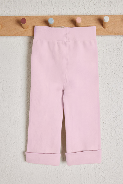Çocuk Pamuklu Tayt Pantolon Açık Pembe