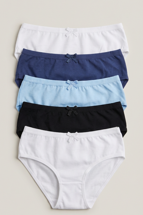 5'li Paket Basic Kız Çocuk Slip Çok Renkli
