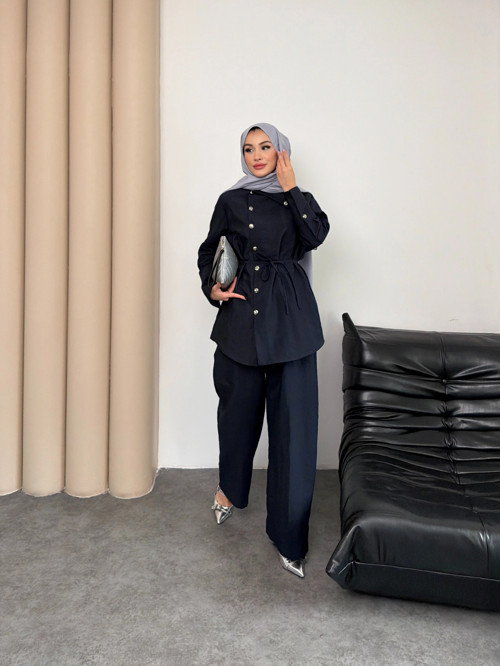 Melina Model Coupra Kumaş Detaylı Kadın Elbise Takım