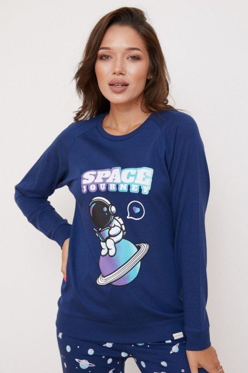Space Kadın Pijama Takım Lacivert