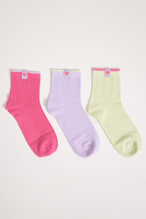 3 lü Paket Fairytale Kadın Soket Çorap Çok Renkli