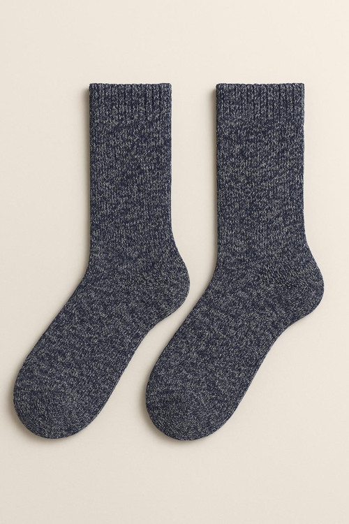 Unisex Kalın Soket Çorap Mavi Melanj