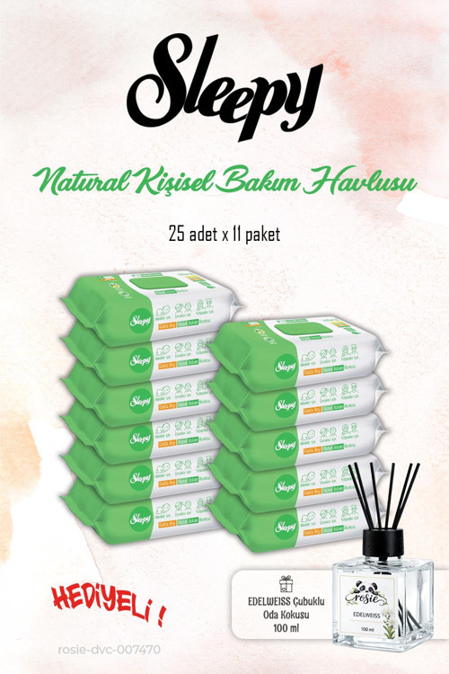 Kişisel Bakım Havlusu 11 Paket, Natural 25'li ve ROSIE Koku