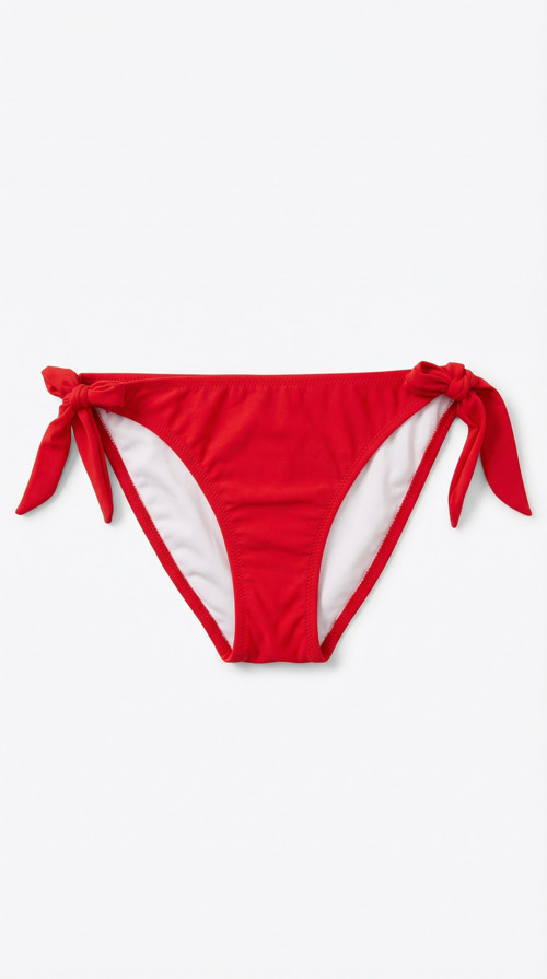 Kırmızı Kalın İp Bağcıklı Bikini Altı