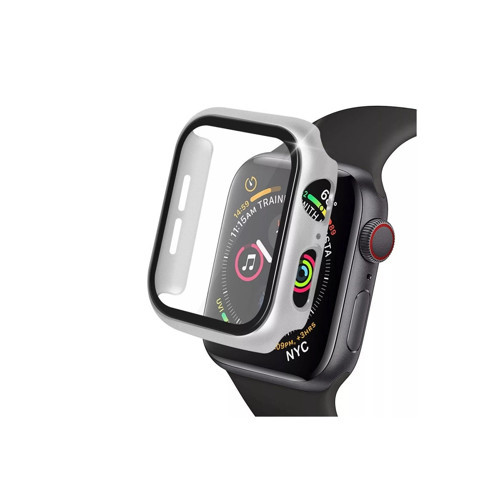 Apple Watch 41Mm Camlı Kasa Ekran Koruyucu - Gümüş