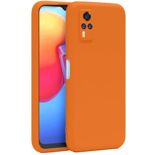 Vivo Y53S Kılıf Nano İçi Kadife Silikon - Turuncu